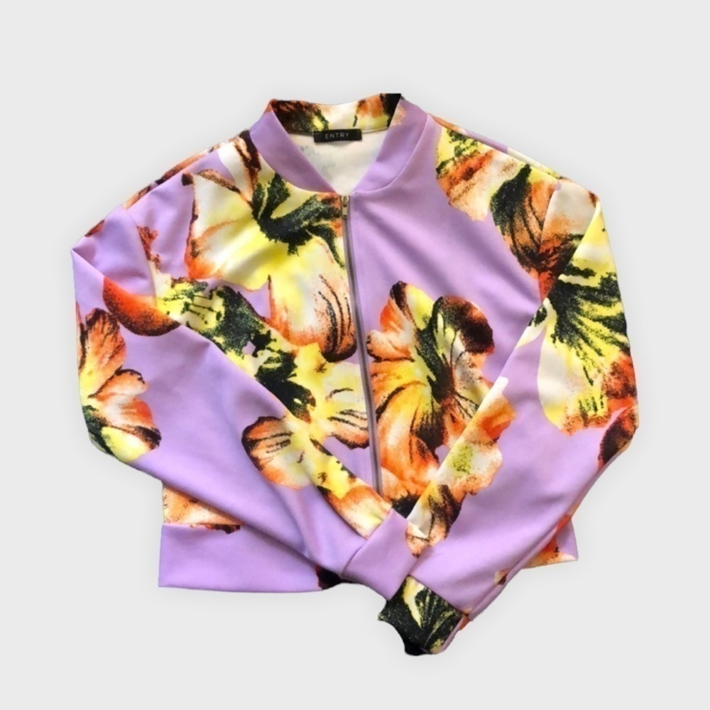 FLORAL jacket. Entry Brand. Lavender size small